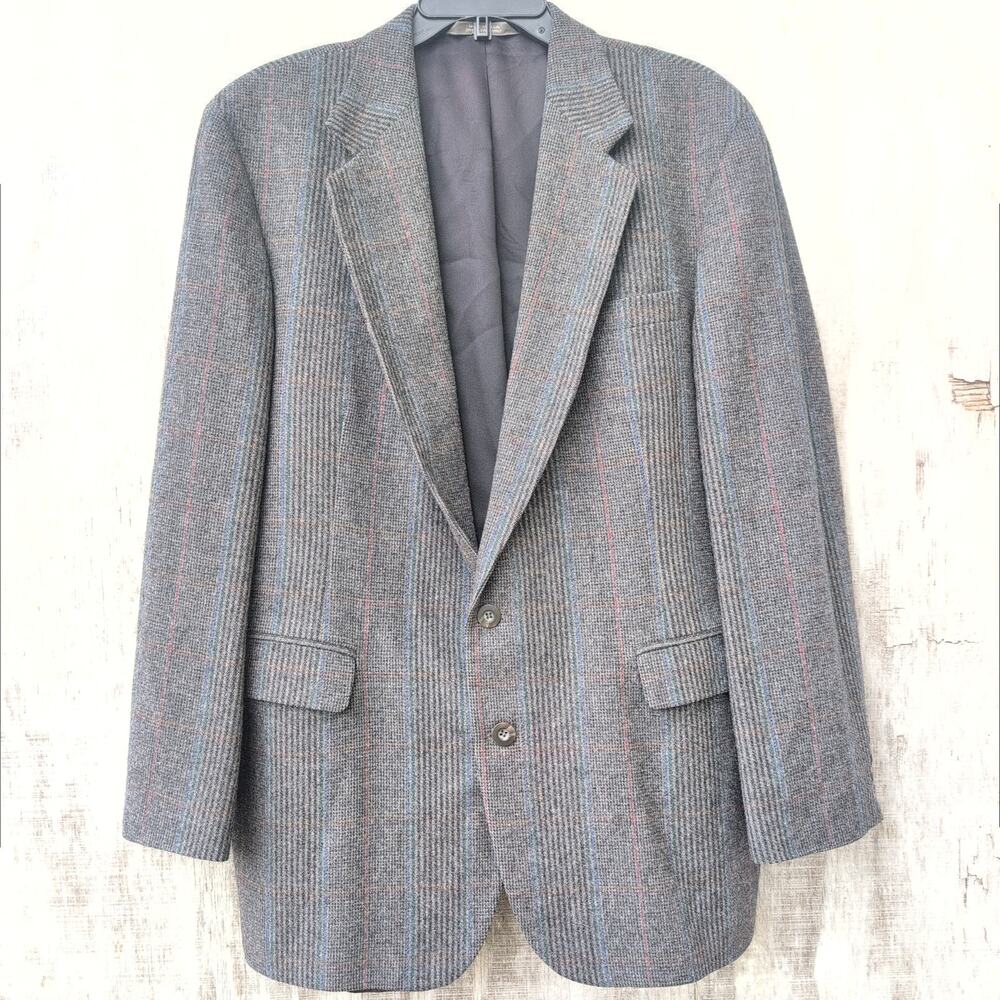 Imperial by Haggar 100% Pure Wool Tweed Tailored Sport Coat Men's 44R